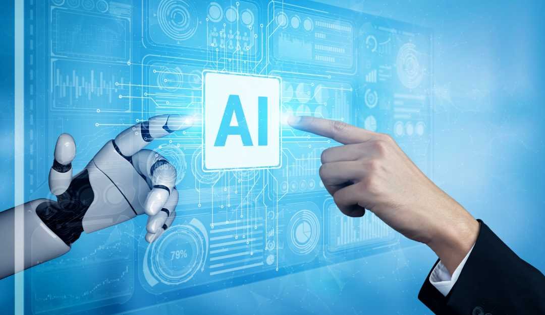 Generative AI Marketing with a human pointing at AI