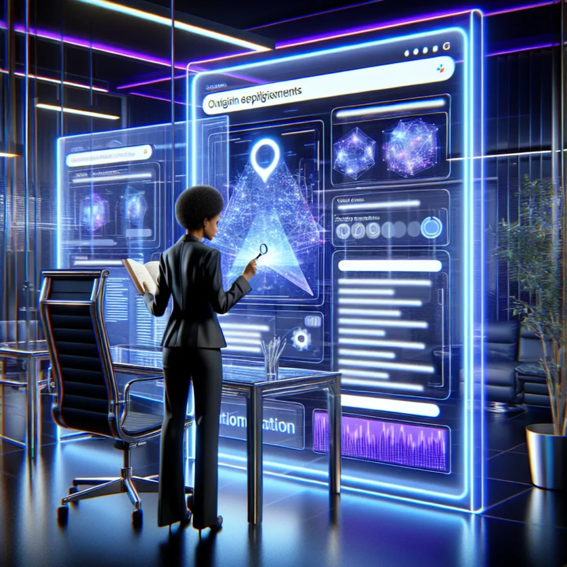 Marketing professional implementing Answer Engine Optimization strategies for AI search visibility