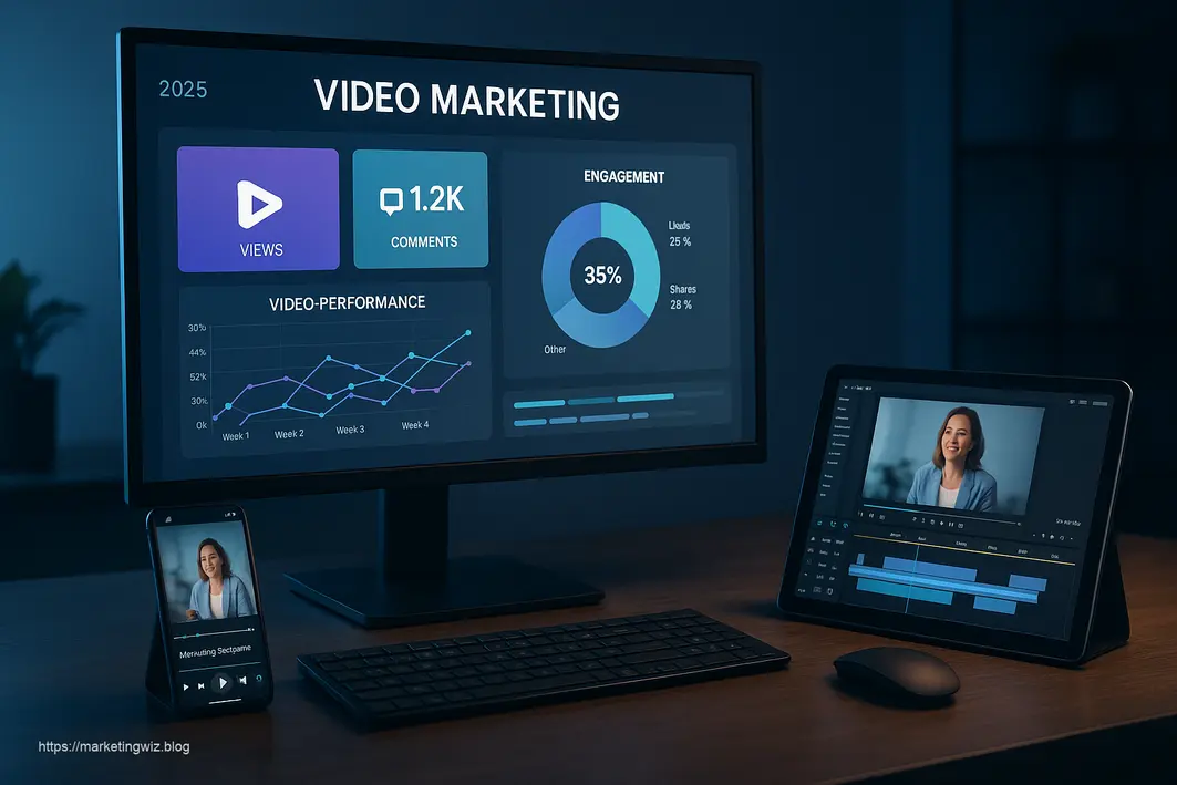 Dashboard comparison of best video marketing platforms showing analytics and engagement metrics